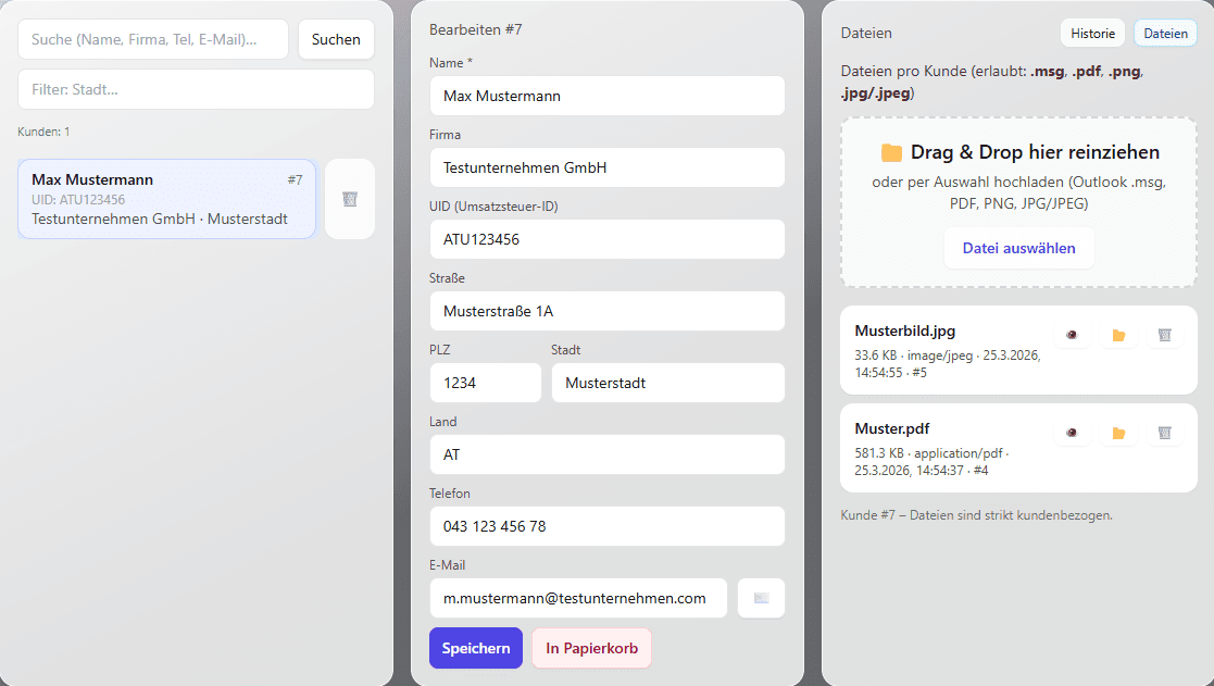 Nite CRM Kundenverwaltung